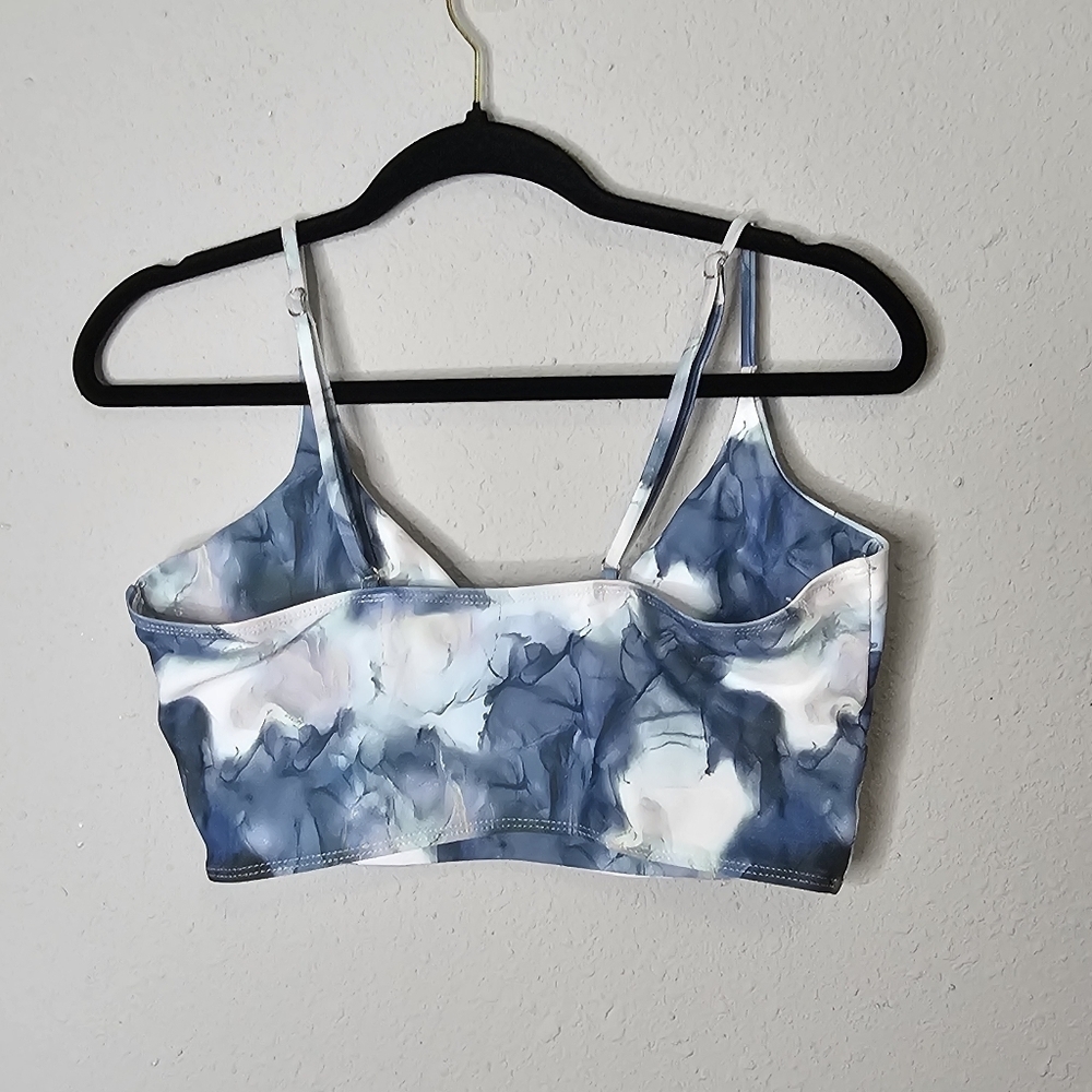 Shein Watercolor Bikini Top Size XL Blue White Swim Swimsuit Beach Coastal Pool - Picture 4 of 9